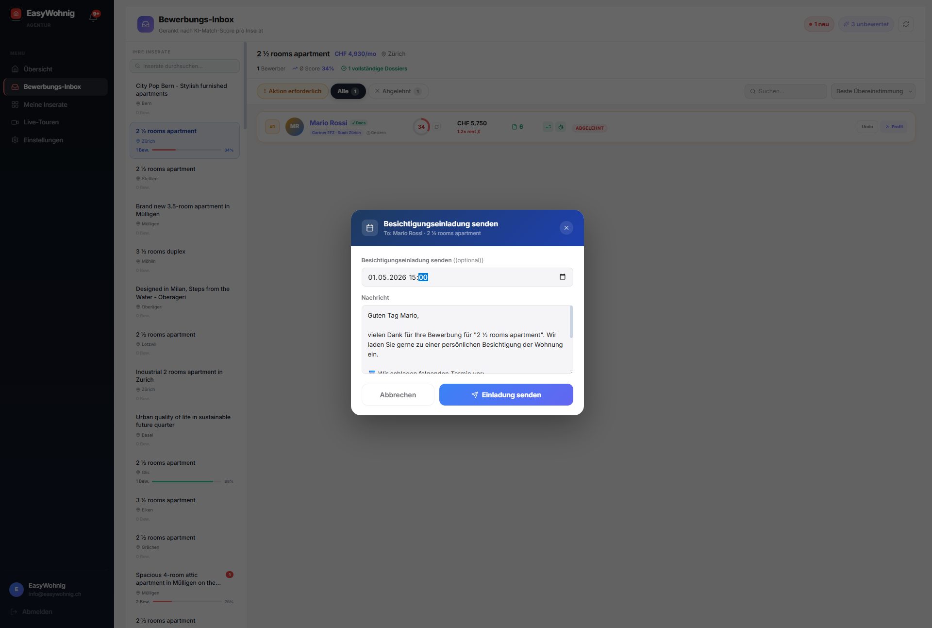 From applicant to signed tenant in one click.