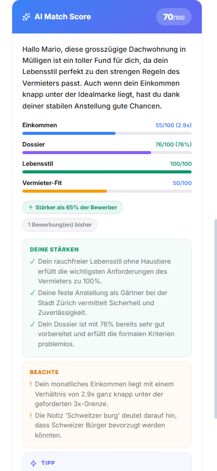 Aptari AI Match Score on every listing